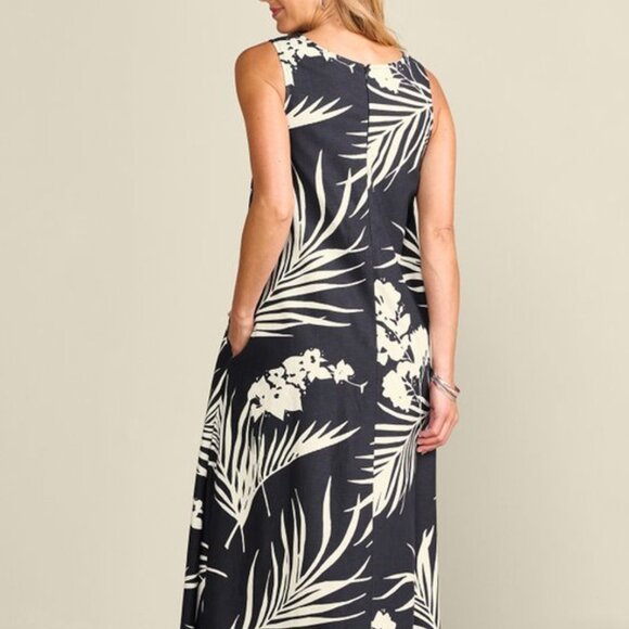 Soft Surroundings Brazilian Palm Tree Sleeveless Capri Maxi Dress In Large P - Picture 2 of 14